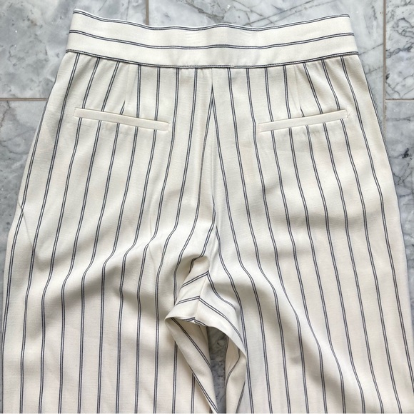 ZARA Cream Ecru Navy Blue Stripe Wide Leg Pants - Picture 11 of 11